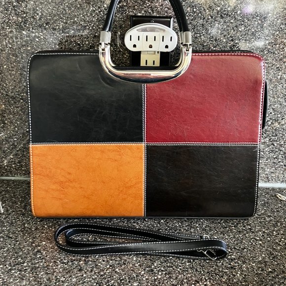 Black leather purse tri colour - Picture 8 of 8